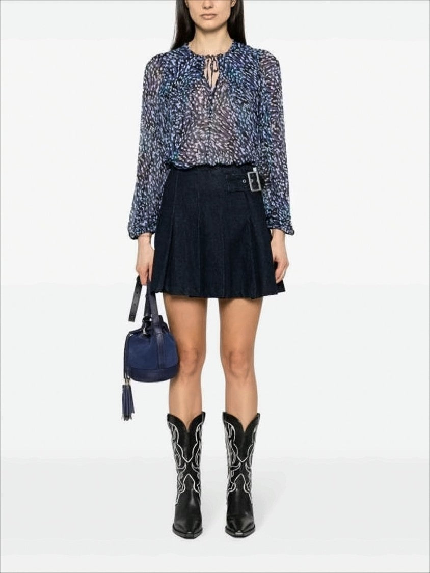 Isabel Marant Abstract Pattern Semi-Sheer Blouse With Keyhole Detail