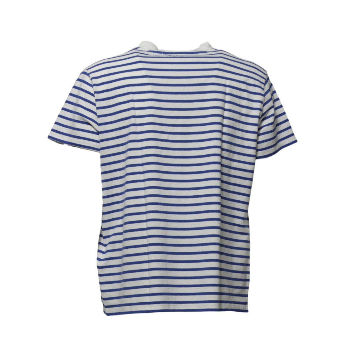 Our Legacy Bliss White Cotton T-Shirt With Blue Stripes