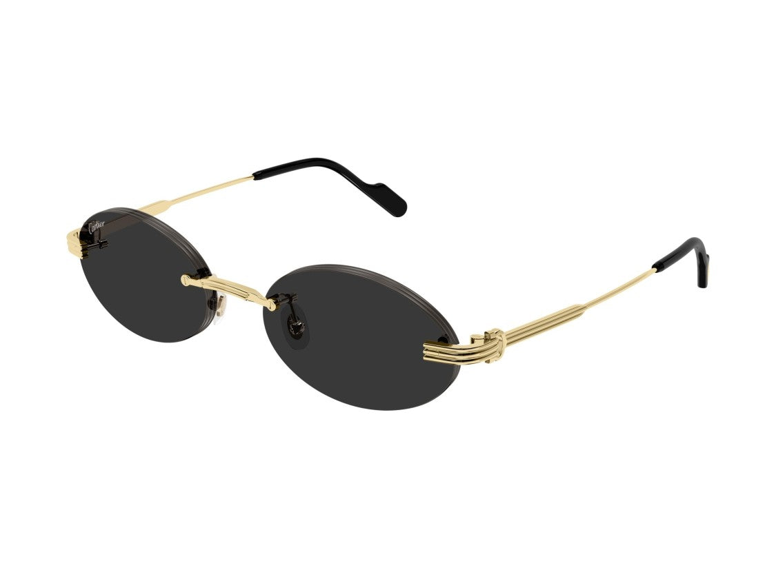 Cartier Gold Ct0615s Rimless Metal Round Sunglasses