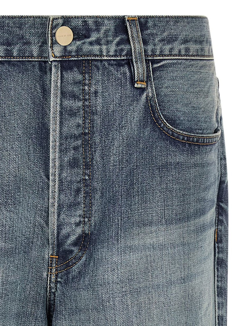 Fear Of God Stone-Washed Denim Jeans With Wide Flared Legs