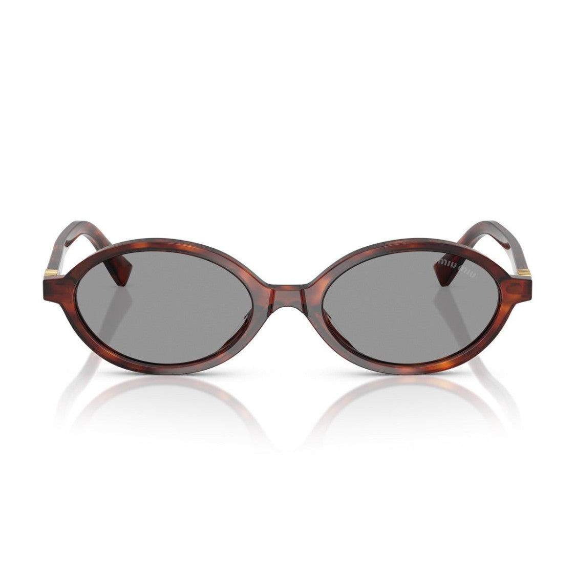 Miu Miu Havana Mahogany Miu Regard 0Mu 04Zs Acetate Oval Sunglasses