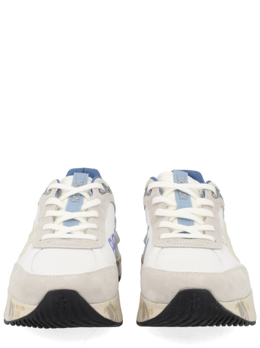 Premiata White Moerun Mesh Calfskin Sneakers