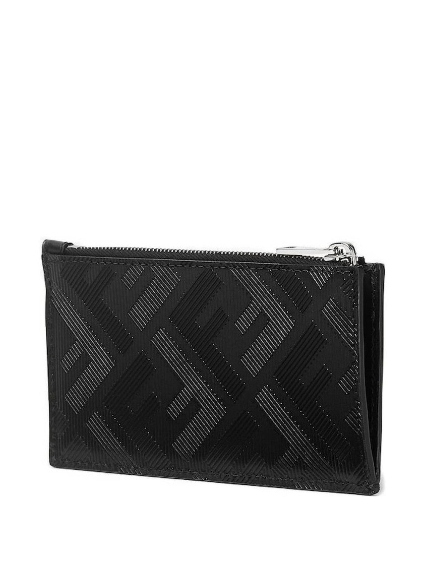 Fendi Textured Black Wallet With Geometric Design