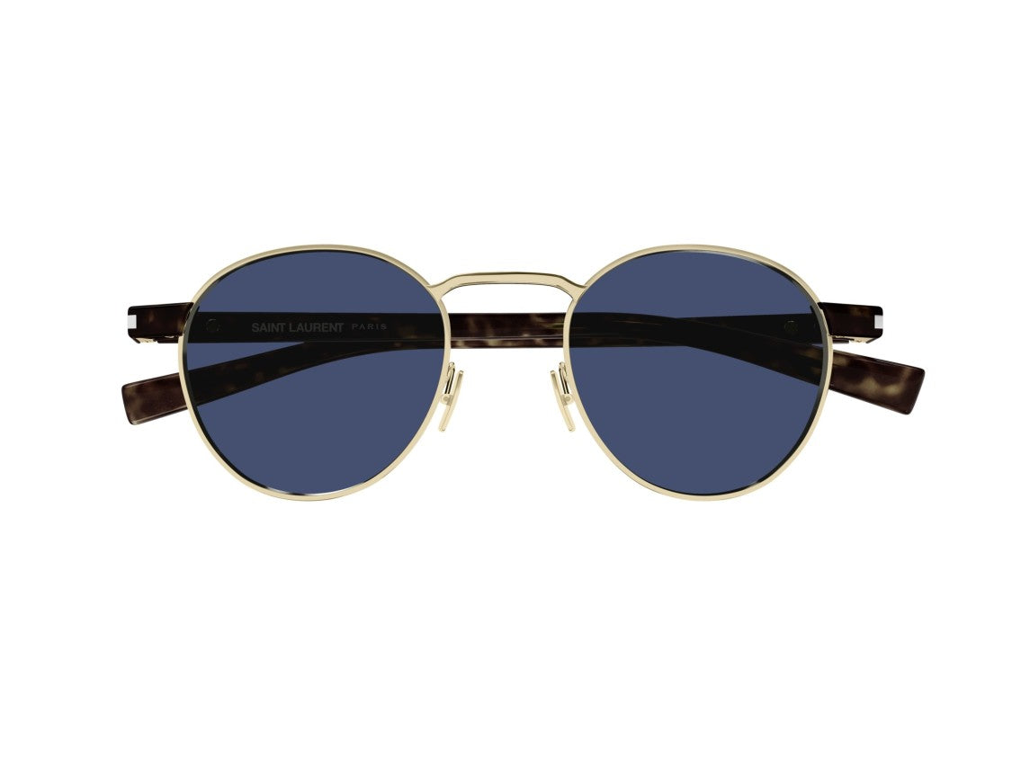 Saint Laurent Gold Sl 707 Tortoiseshell Round Sunglasses