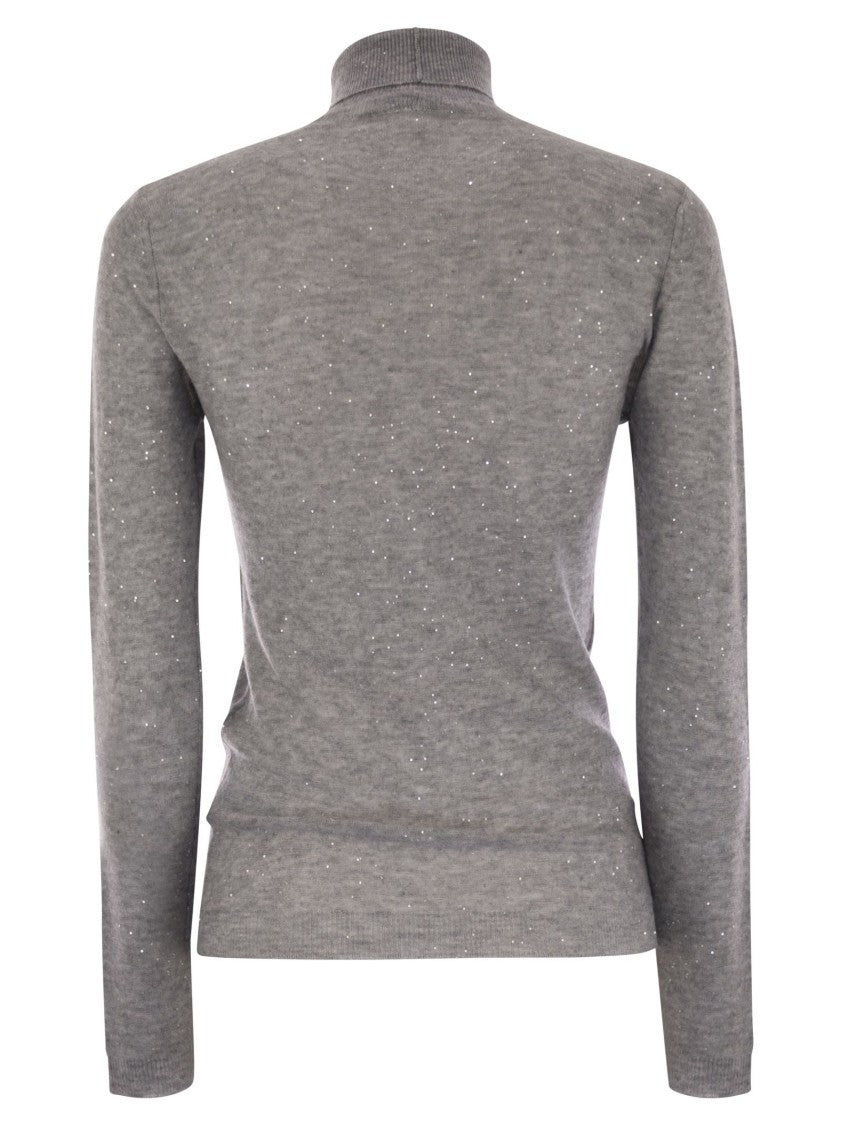 Fabiana Filippi High-Necked Wool Sweater With Sequins