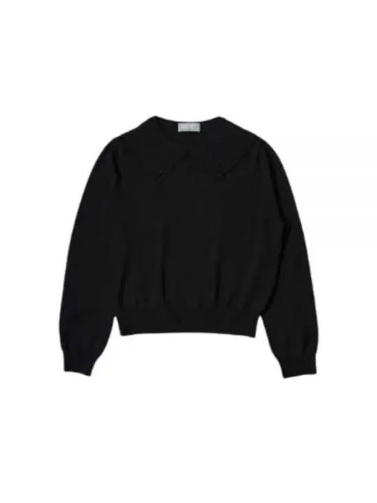 Margaret Howell Cropped Wool Sweater With Refined Collar Detail