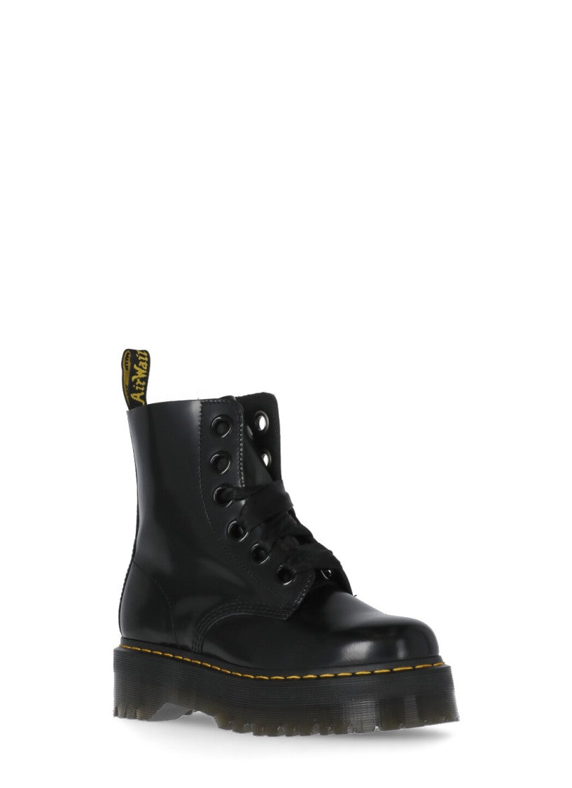 Dr. Martens Round Toe Lace-Up Molly Boots With Platform Sole