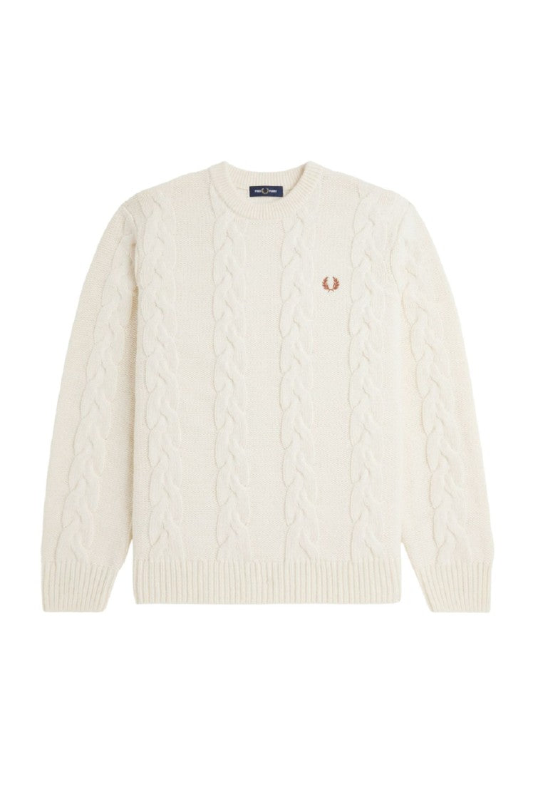 Fred Perry Cream Classic Cable Knit Sweater