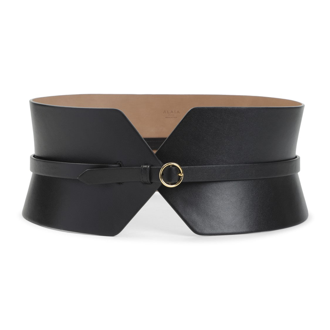 Alaïa Structured Black Calf Leather Belt