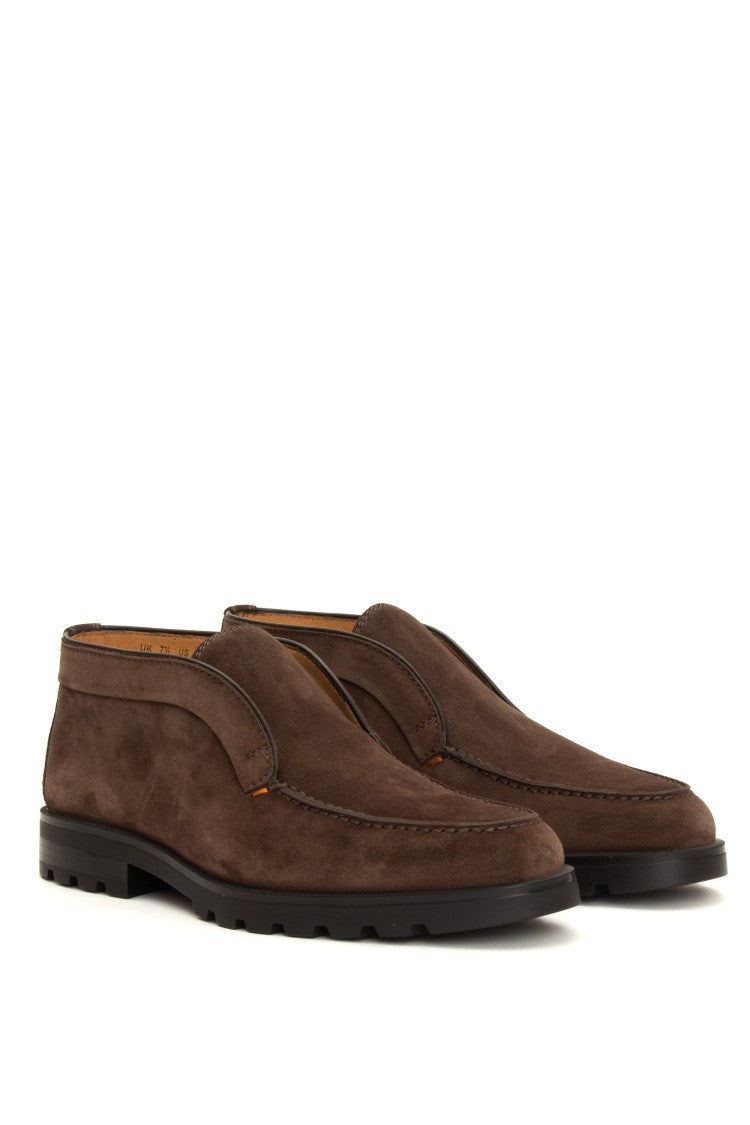 Santoni Suede Desert Boots With Rocker Sole