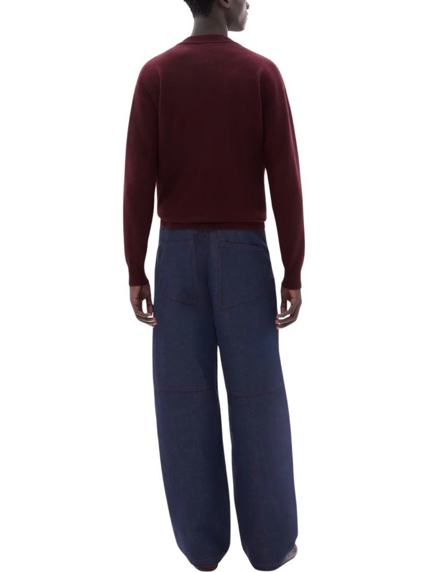 Ferrari Burgundy Wool Cashmere Zip-Up Sweater