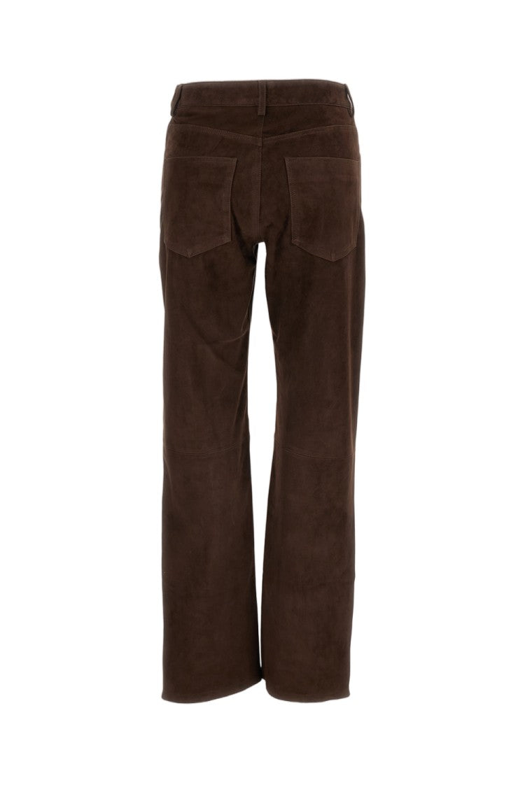 Arma Brown Suede Straight-Leg Pants
