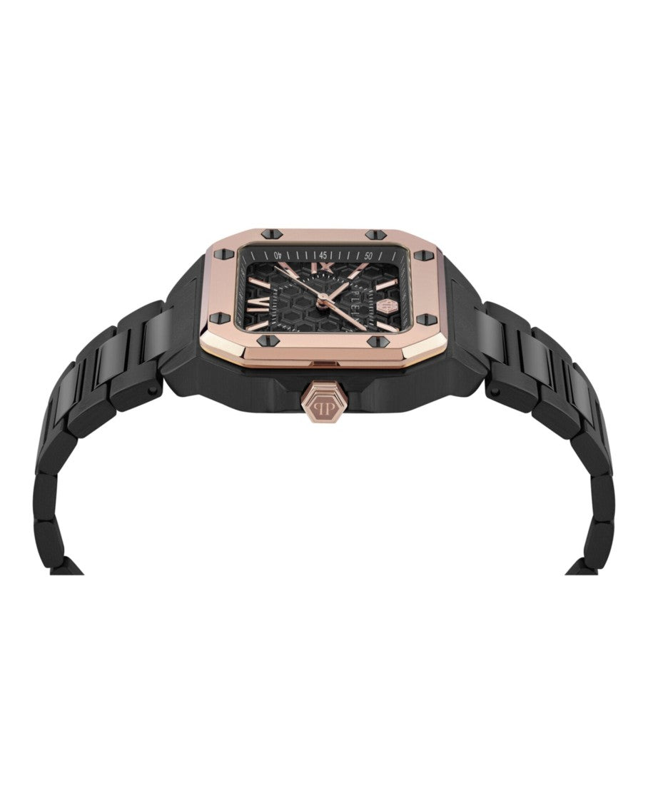 Philipp Plein Square Black Case Watch With Guilloche Dial