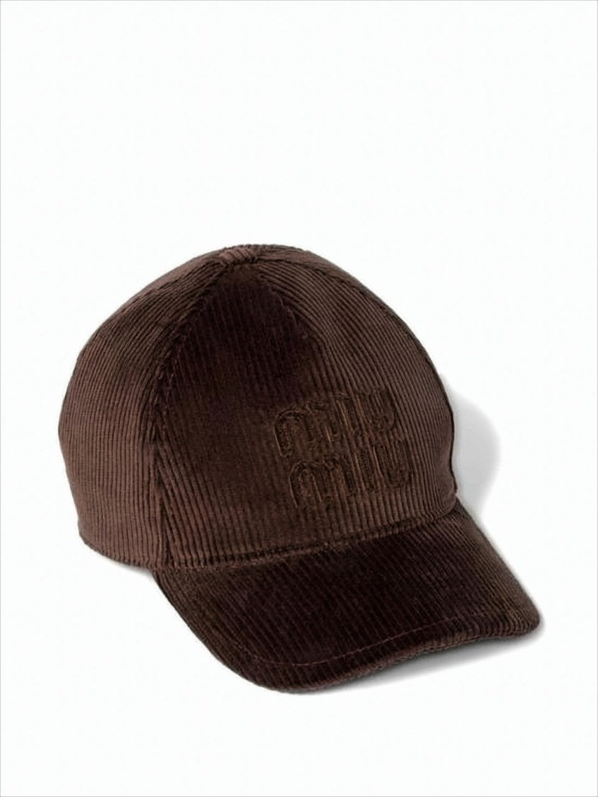 Miu Miu Corduroy Baseball Cap With Subtle Embroidered Logo