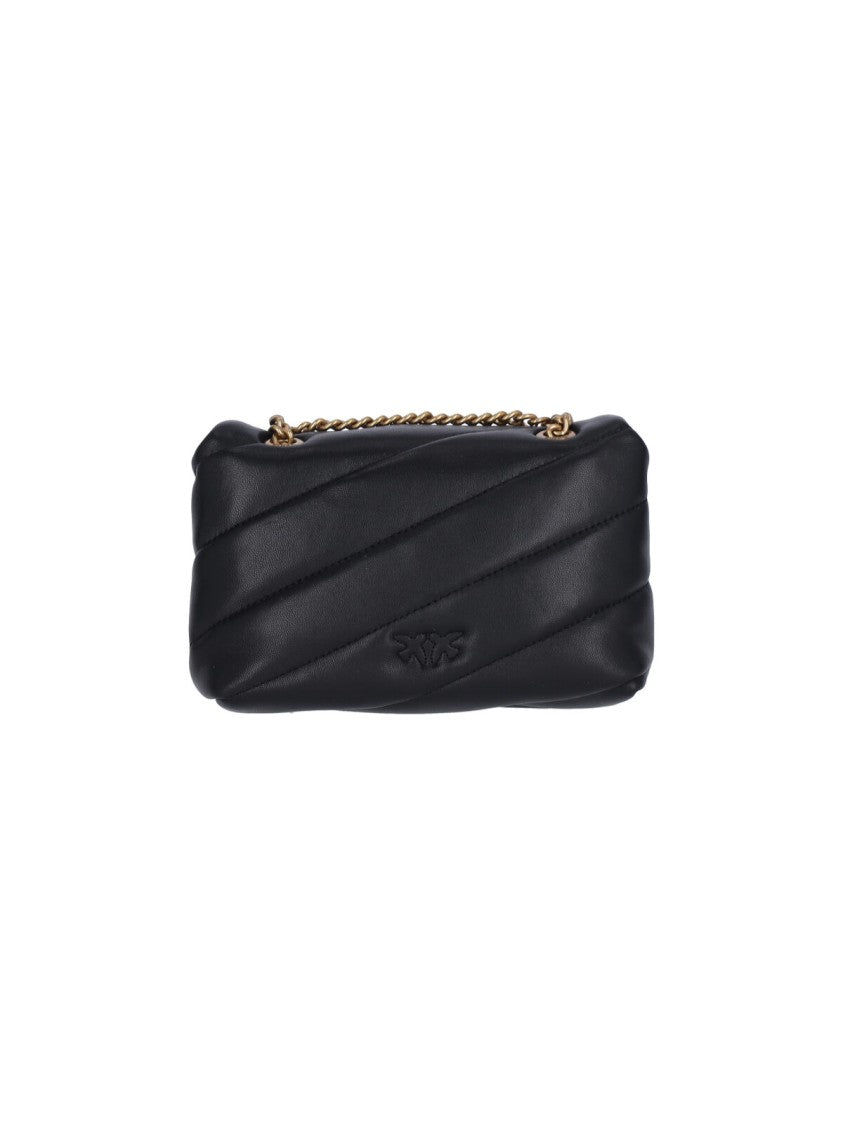 Pinko Padded Mini Shoulder Bag With Chain Strap And Logo Detail