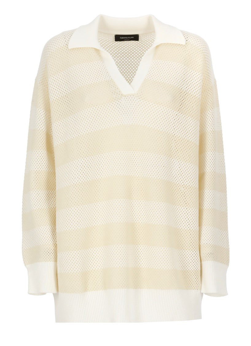 Fabiana Filippi Ivory Wool And Cotton Sweater