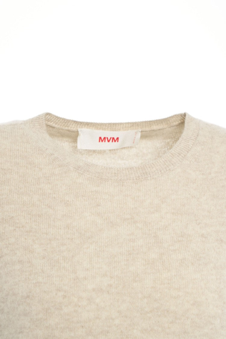 Mvm Beige Oversized Wool Pullover