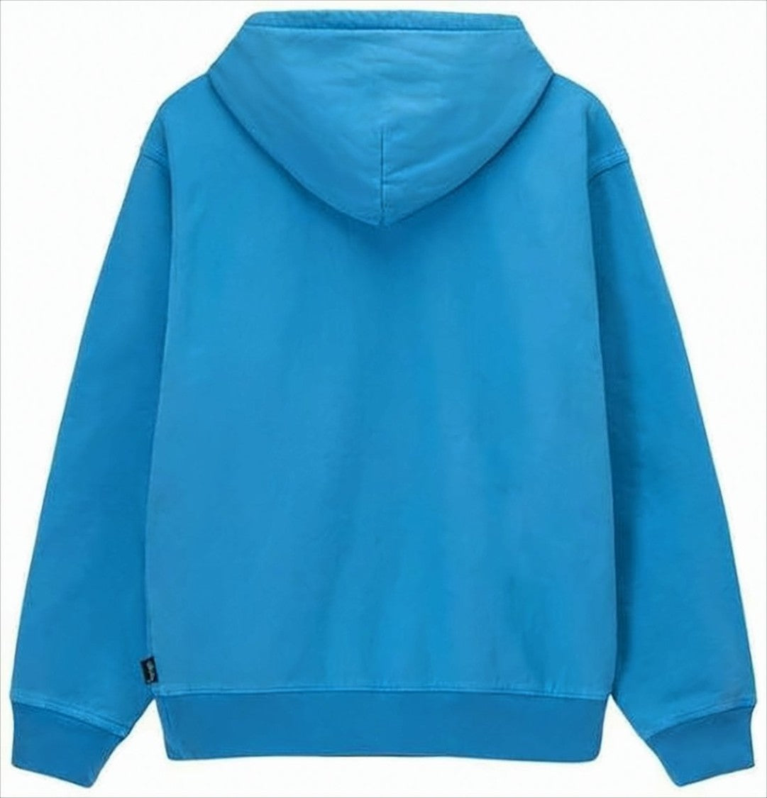 Stussy Classic Pullover Blue Hoodie With Kangaroo Pocket
