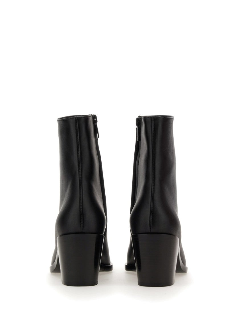 Gianvito Rossi Smooth Leather Ankle Boots With Pointed Toe