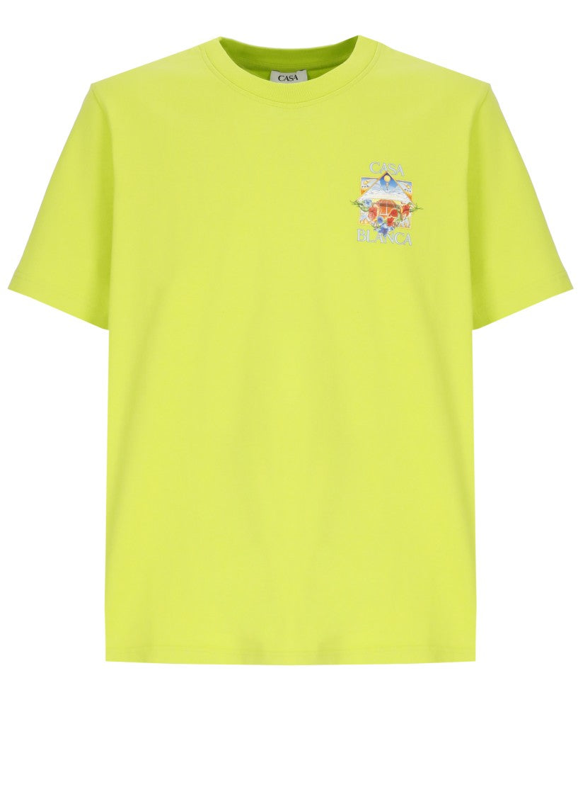 Casablanca Lime Green Flower Court T-Shirt