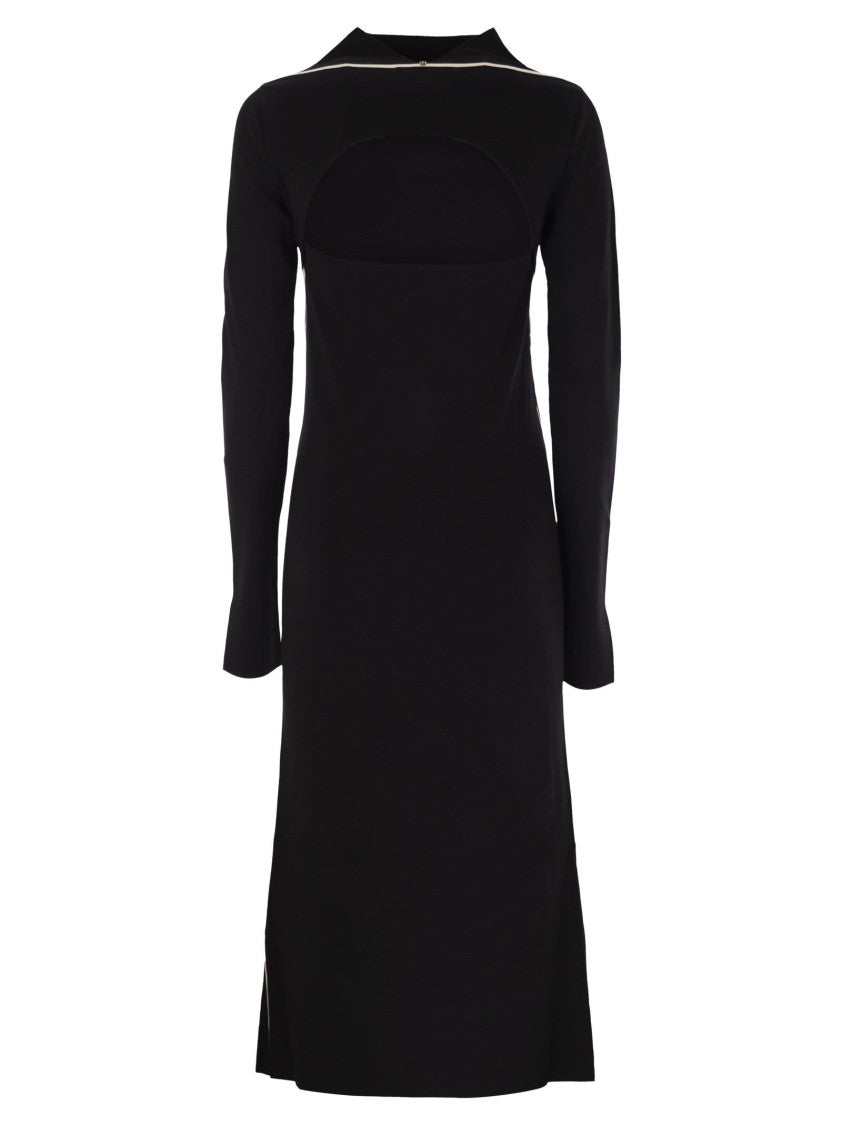Sportmax Operoso - Tight-Fitting Viscose Blend Crepe Knit Dress