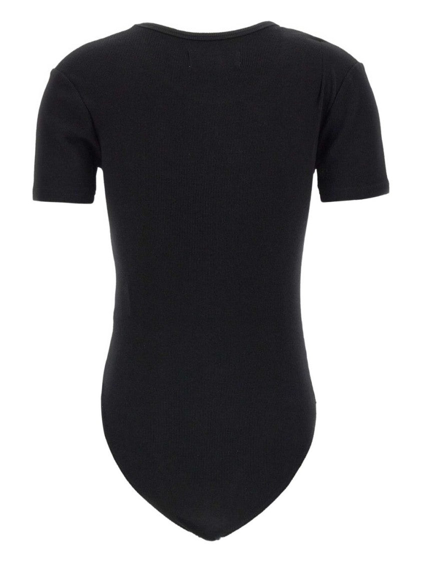 Vivienne Westwood Black Crewneck Embroidered Logo Bodysuit
