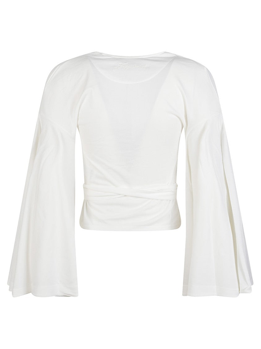 Jacquemus White Wrap Design Cotton Top