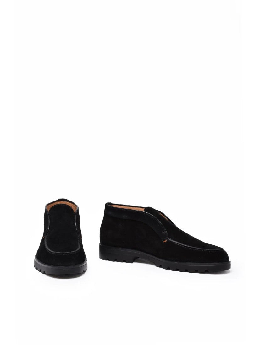 Santoni Chukka Boots With Rounded Toe And Rubber Sole