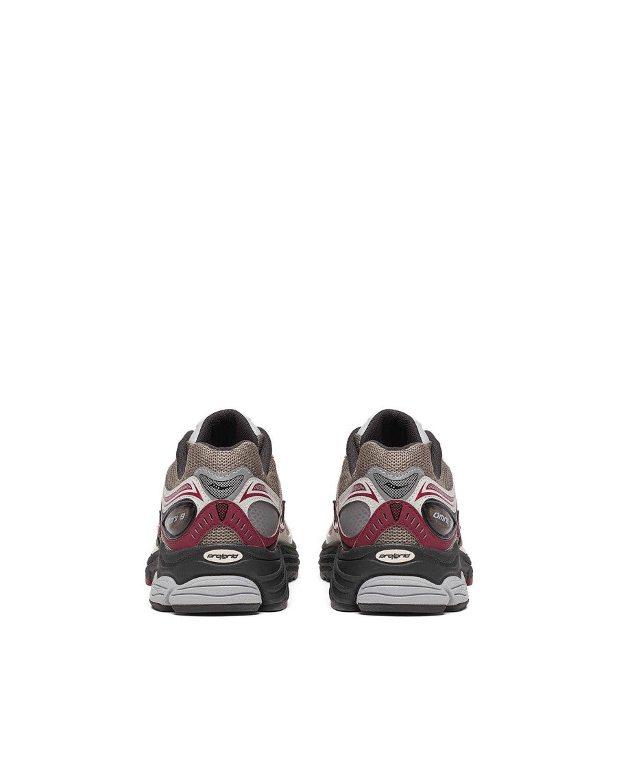 Saucony Progrid Omni 9 Tan/Maroon Sneakers