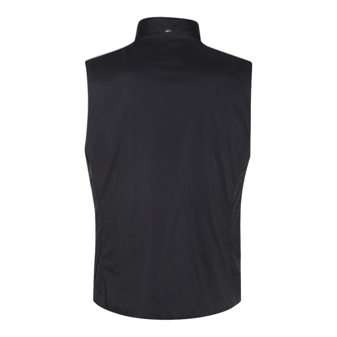Herno Sleeveless High-Collar Black Vest With Design