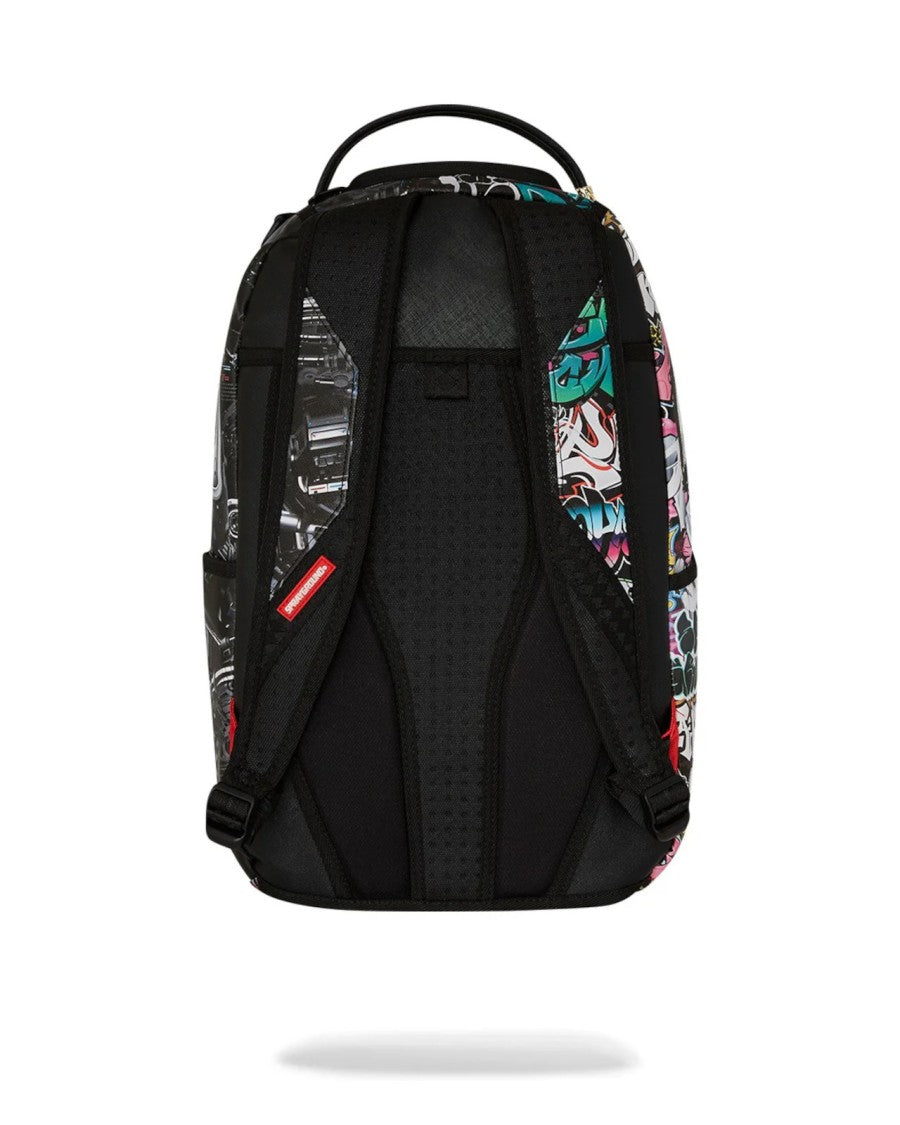 Sprayground Graffiti-Inspired Versatile Black Backpack With Ergonomic Design