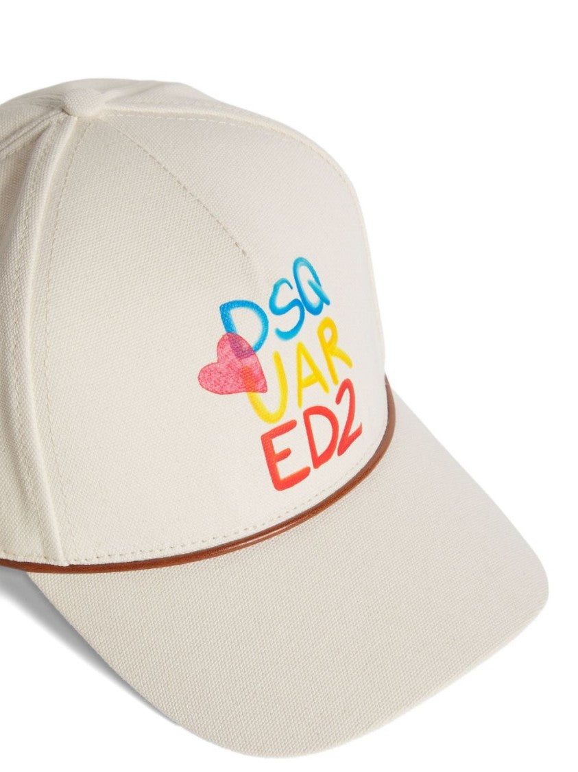 Dsquared2 Beige Cap With Eyelet Detailing
