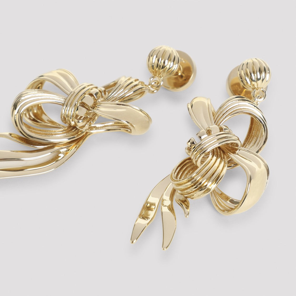 Miu Miu Intricate Bow Design Brass Earrings