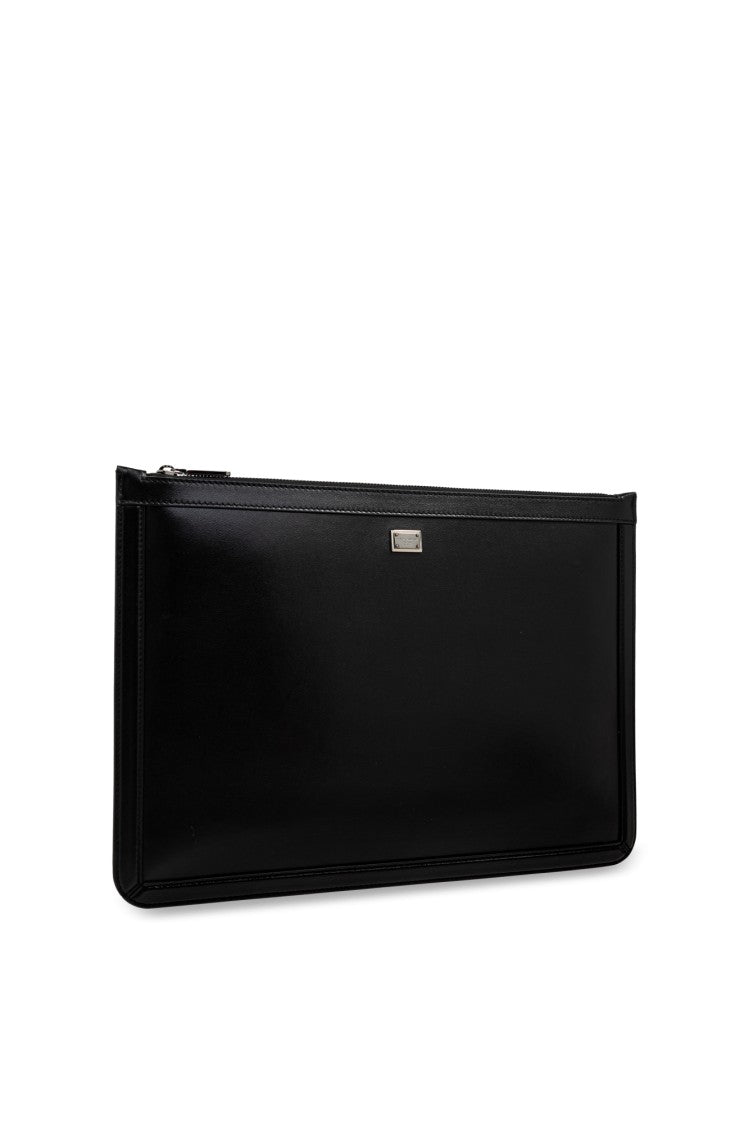 Dolce & Gabbana Rectangular Black Calf Leather Clutch