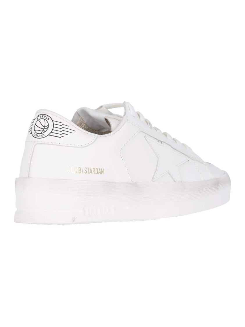 Golden Goose White Stardan Worn Calf Leather Sneakers