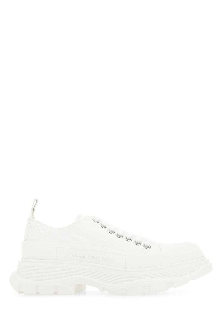 Alexander Mcqueen White Canvas Tread Slick Sneakers