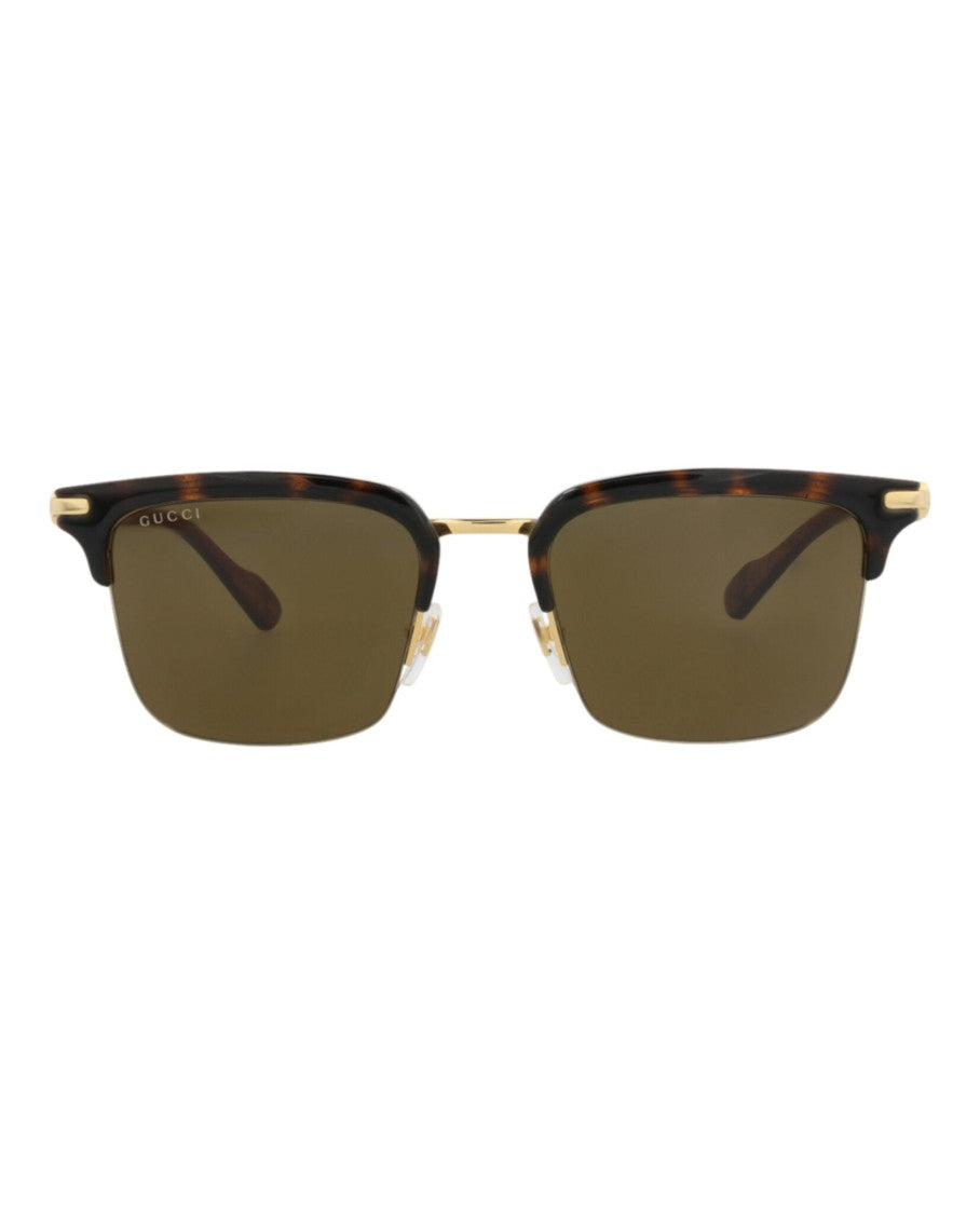 Gucci Square-Frame Metal Sunglasses