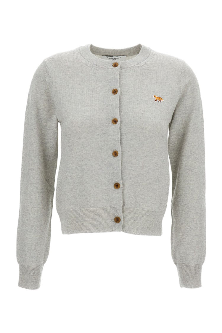Maison Kitsuné Grey Baby Fox Merino Wool Cardigan