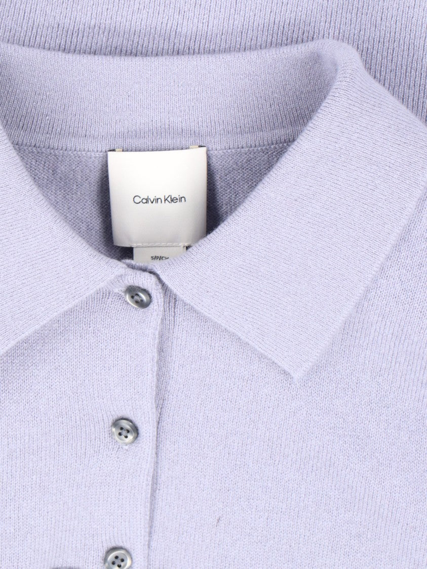 Calvin Klein Cashmere Polo Shirt – Purple