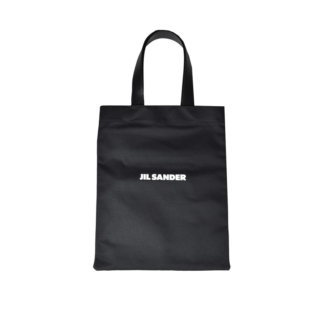 Jil Sander Black Cotton Shopping Bag With Logo