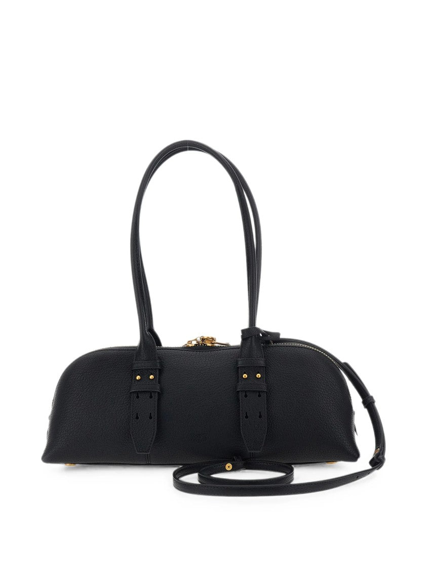 Pinko Horizontal Big Sheep Handbag With Gold Accents