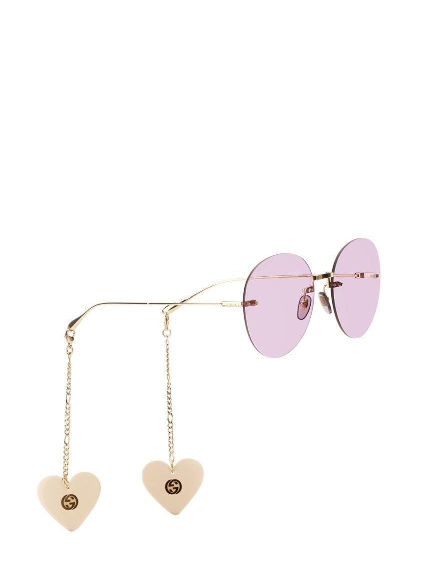 Gucci Heart-Shaped Pendant Sunglasses