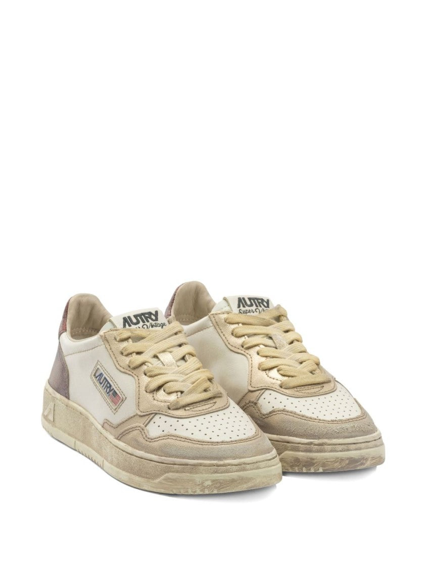 Autry Vintage-Inspired Low-Top Sneakers With Cream Base