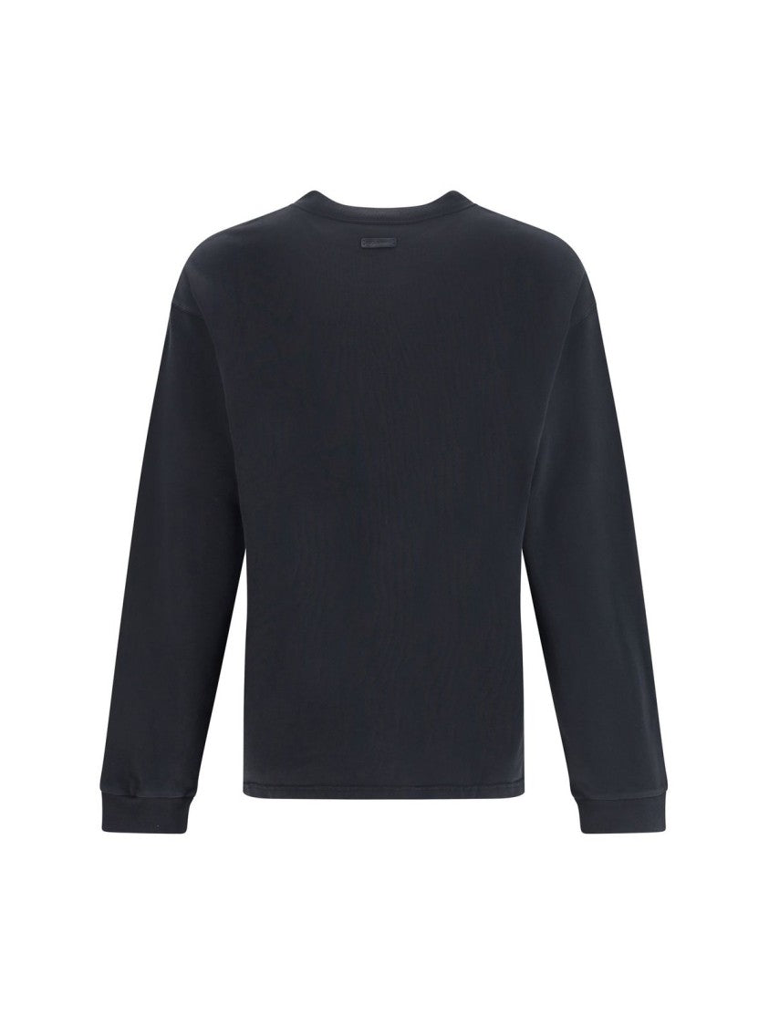Dolce & Gabbana Black Sweater With Ribbed Edges