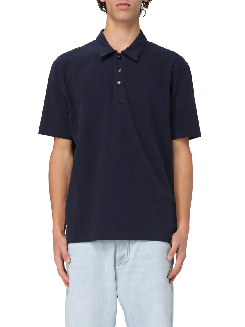 Bottega Veneta Black Cotton Polo Shirt With Classic Design