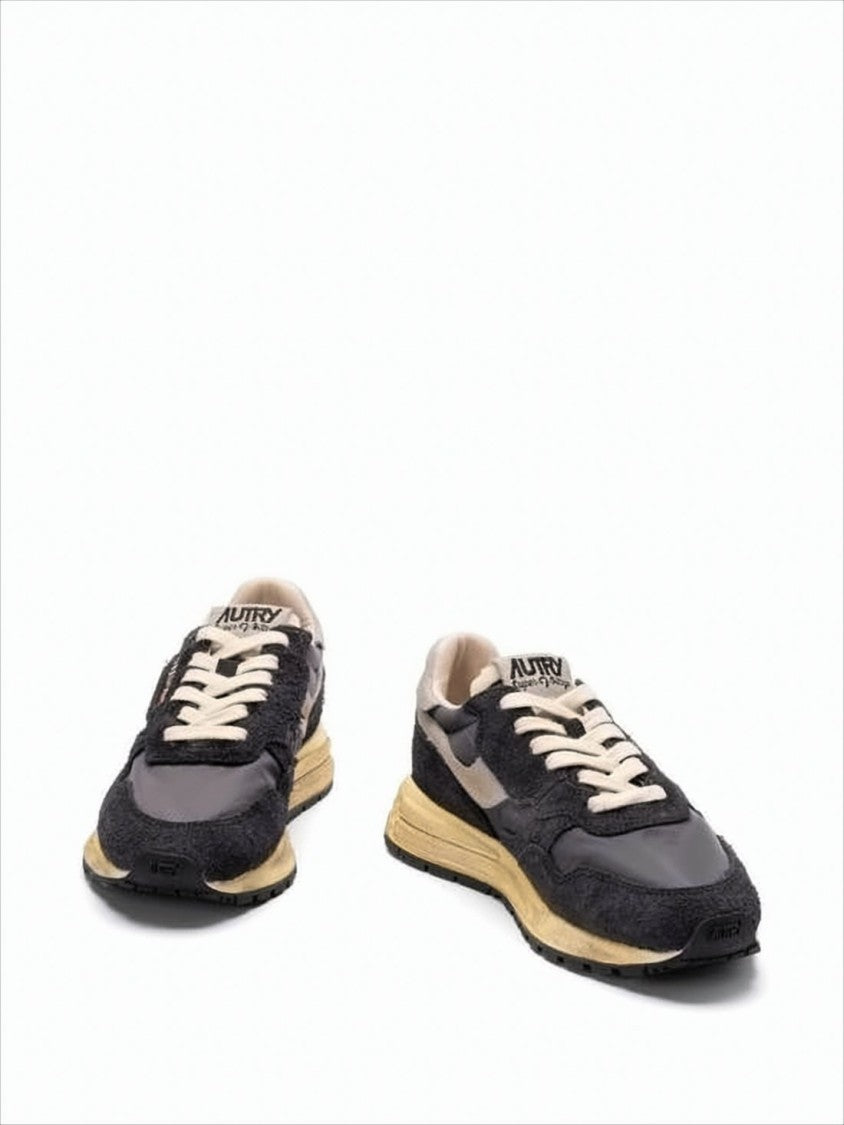 Autry Vintage-Inspired Black Suede And Nylon Sneakers