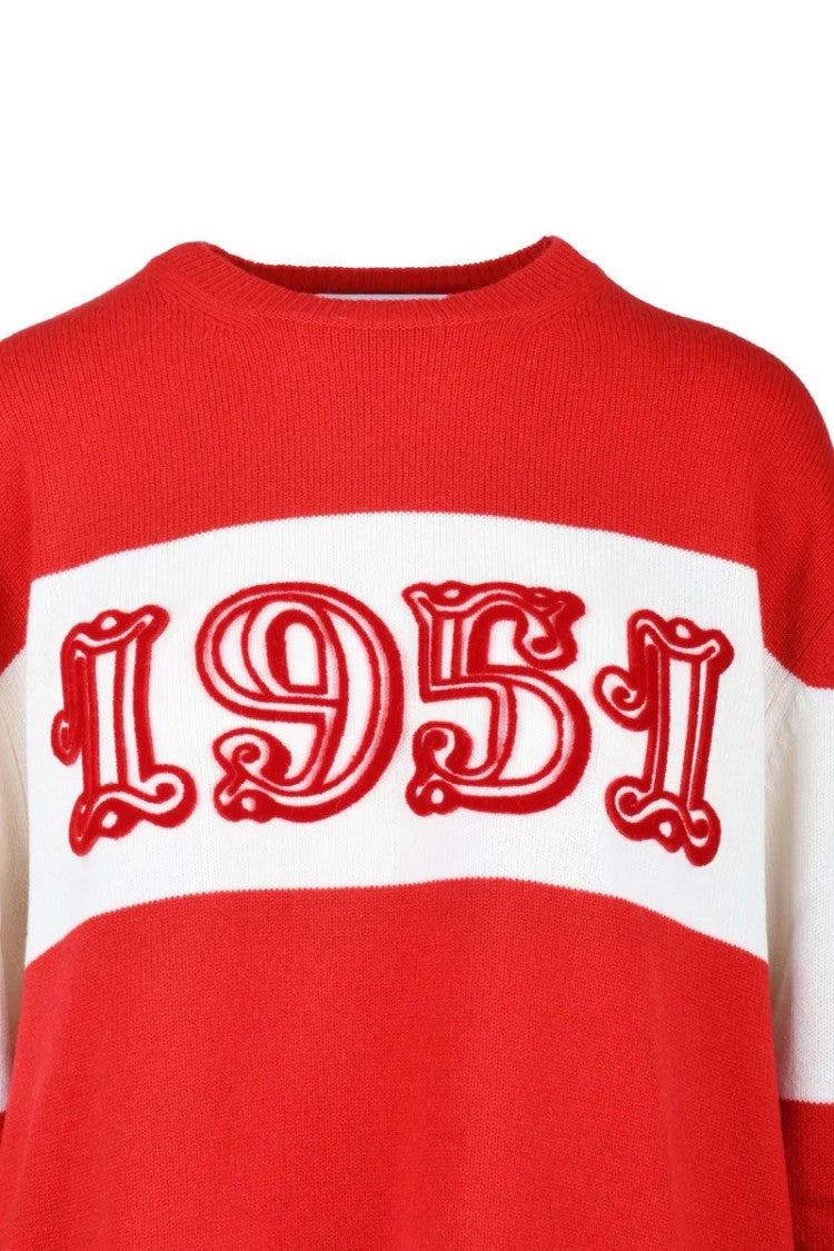 Max Mara Dirce Raised Detail Sweater - Red/White