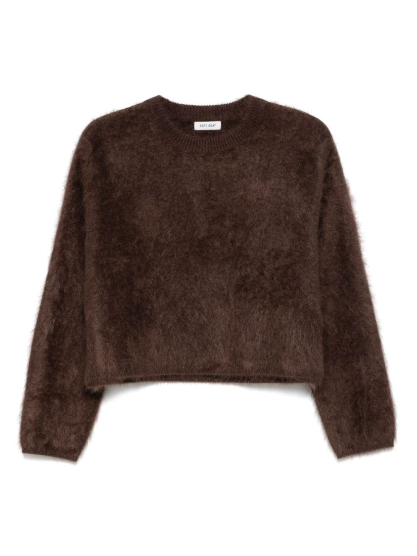 Soft Goat Cashmere Brushed Crewneck Sweater