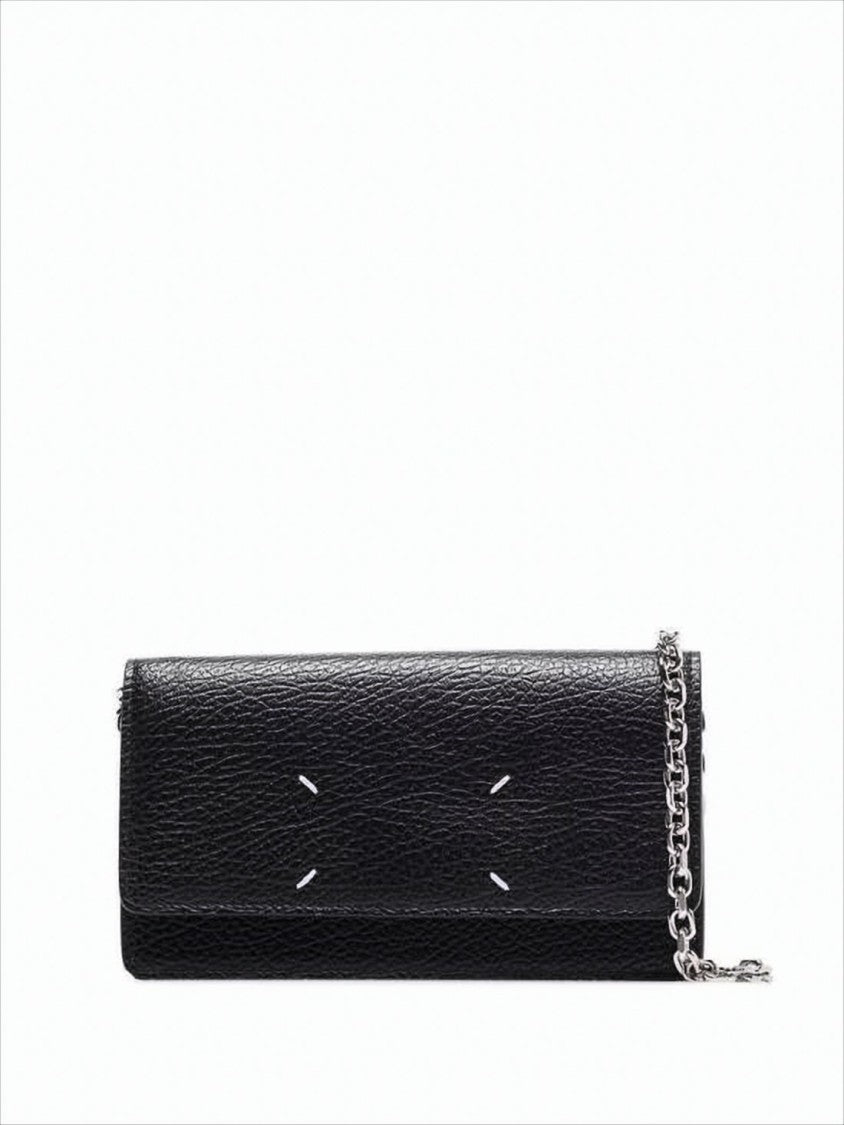 Maison Margiela Rectangular Crossbody Wallet With Silver-Tone Chain