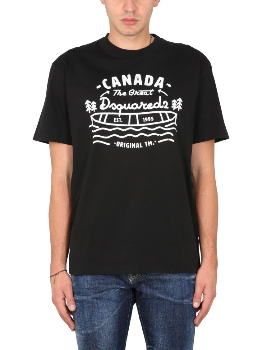 Dsquared2 Vintage Design Front Logo Print T-Shirt